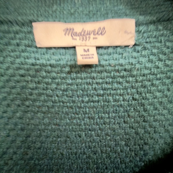 Madewell Sweater Women's Casual Blue Green Pullover Knit Long Sleeve Size M - Picture 3 of 4